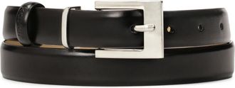 Kazar Zwarte leren riem met zilveren gesp - Dames - Riemen - Zwart - 110 CM - Leer - Accessoires