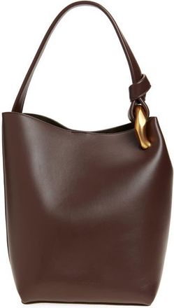J.W.Anderson Small JWA Corner Leather Bucket Tote in Deep Walnut 631 at Nordstrom