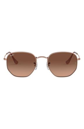 Ray-Ban 54mm Gradient Hexagonal Sunglasses in Copper at Nordstrom