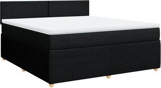 vidaXL Vidaxl - Cama Box Spring Con Colch&oacute;n Tela Negro 180x200 Cm