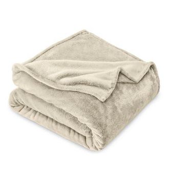 Bare Home Microplush Fleece Throw Blanket in Oyster at Nordstrom, Size X-Large