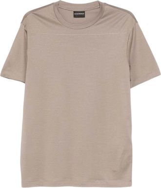Emporio Armani Grey Solid Crew Neck T-Shirt