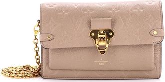 Louis Vuitton Beige Monogram Empreinte Leather Vavin Chain Wallet Nm (Authentic Pre-Loved)