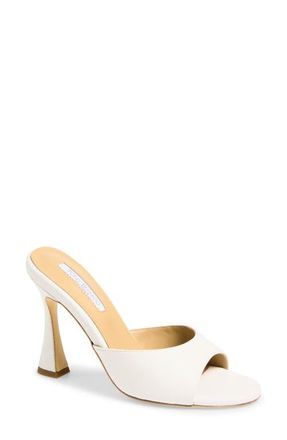 Tony Bianco Victoria Open Toe Slide Sandal in White Nappa at Nordstrom, Size 9.5