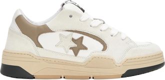 2Star 2Star, Schoenen, Dames, Veelkleurig, 37 EU, Suède, Bruine leren sneakers met suède details