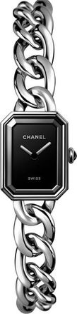 Chanel Premiere Gourmette Quartz Black Dial Ladies Watch H7019