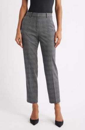 Open Edit The Icon Plaid Cigarette Pants in Grey Glen Plaid at Nordstrom Rack, Size 0