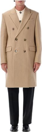 Ami Cappotto doppiopetto in gabardine di lana - - Coats - Uomo - Beige - M