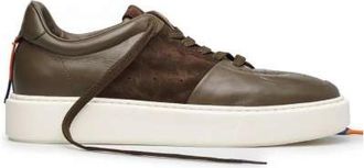 Barracuda Militair Groene Leren Sneakers - Heren - Sneakers - Bruin - 41 EU - Leer - Schoenen