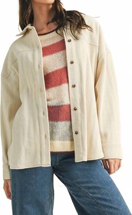 Mustard Seed Lorie Button Down Shacket Shirt In Cream