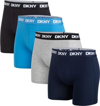 DKNY Back of Four Boxer Briefs in Black/blue/Gray/Navy at Nordstrom Rack, Size X-Large