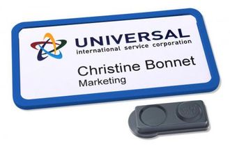 Avery Caja 10 Portanombres Office Badge Azul Con Im&aacute;n Extra Fuerte-37 X 75 Mm Avery 4839b-l