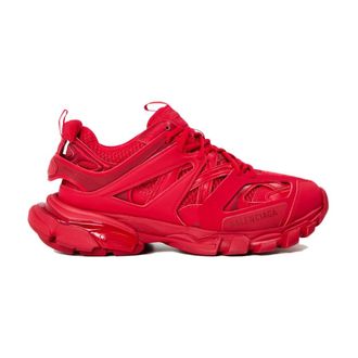 Balenciaga Schoenen, Heren, Rood, 42 EU, Polyester, Track Logo Sneakers