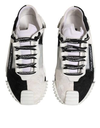 Dolce & Gabbana White Black NS1 Low Top Sneakers Womens Shoes (Pre-Owned)