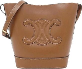 Celine Pre-owned Bolso Peque&ntilde;o Cuir Triomphe de Hombro en Piel de Ternera - Pre-owned - Mujer - Marr&oacute;n - ONE SIZE