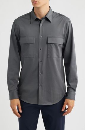 Theory Noll Long Sleeve Button-Up Shirt in Pestle at Nordstrom, Size X-Large