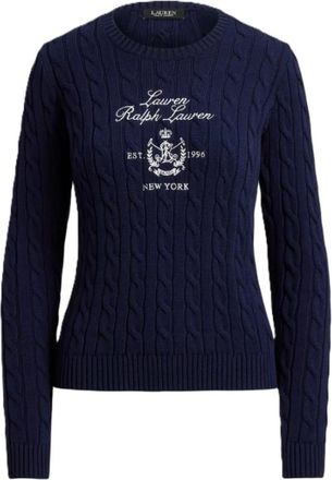 Ralph Lauren Rinett Trui - Dames - Ronde hals truien - Blauw - XS - Truien & Vesten