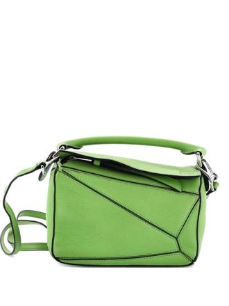 Loewe Puzzle Bag Leather Mini crossbody bag - Green