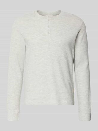 Jack & Jones Jack & Jones Regular Fit Longsleeve in Strick-Optik Modell Niagara in Hellgrau Melange, Gr&ouml;&szlig;e XXL