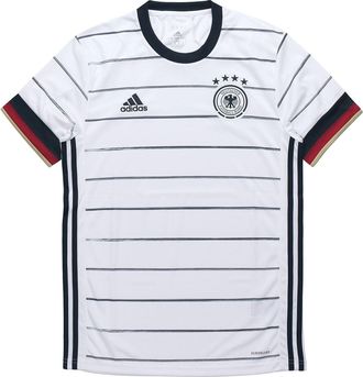 adidas Soccer/Football Sports Training Short Sleeve Fan Edition Germany Home White EH6105