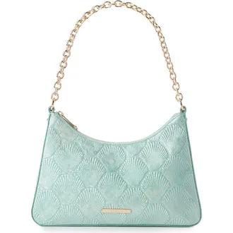 Brahmin Mod Esme Embossed Leather Shoulder Bag in Waterfall at Nordstrom