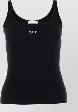 Off-white ribbed tank top