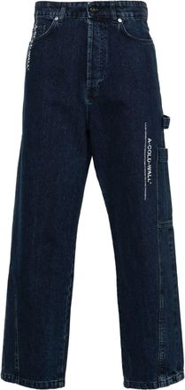 A-Cold-Wall* logo-printed wide-leg jeans - men - Cotton - 46 - Blue