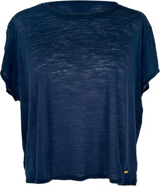 Tom Ford Boat Neck T-Shirt in Blue Cotton