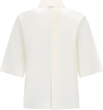 Alysi Cropped Silk Shirt - White