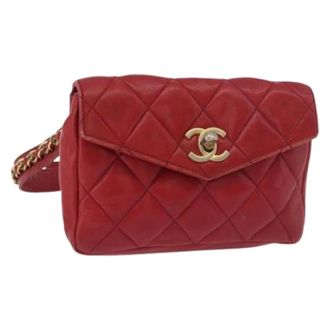 Chanel Pre-owned Belt Bags, female, Red, Size: ONE SIZE Pre-owned Vintage Waist Bag