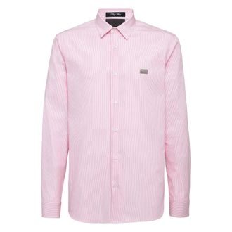 Philipp Plein Shirt Skull - Heren - Casual Overhemden - Roze - S - Katoen - Overhemden