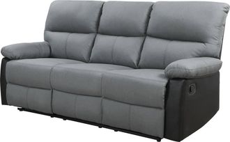 Habitat et Jardin Habitat Et Jardin - Sof&aacute; Reclinable 3 Plazas lincoln - Color Negro/gris Oscuro