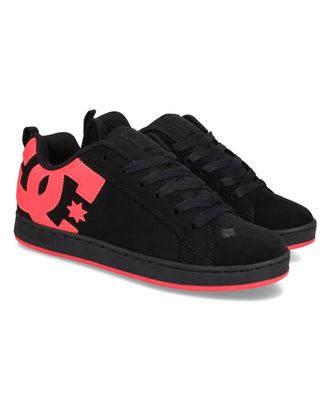 DC Sneaker DC SHOES Court Graffik, Damen, Gr. 5,5(36,5), schwarz (schwarz, hot pink), Obermaterial:55, 91% Leder, 38, 75% Synthetik, 5, 34% Polyester;, S