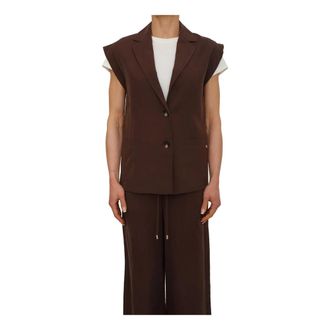 Liu Jo Vests, female, Brown, Size: XS Button Waistcoat