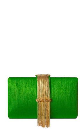Simitri Fringe Clutch in Moss at Nordstrom