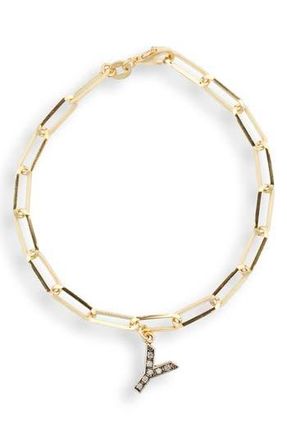 Meshmerise Diamond Initial Charm Bracelet in Yellow-Y at Nordstrom Rack
