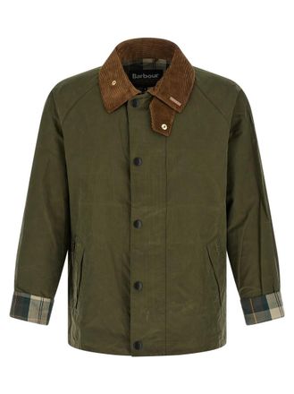 Barbour Green Solid Shirt Collar Jacket