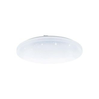 Loops Wall Flush Ceiling Light White Shade White Plastic With Crystal Effect LED 24W