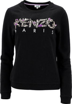 Kenzo Kenzo trui met ronde hals en geborduurd logo in zwart katoen