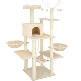 TecTake &Aacute;rbol rascador para gatos, postes de sisal, antivuelco, 165cm, beige