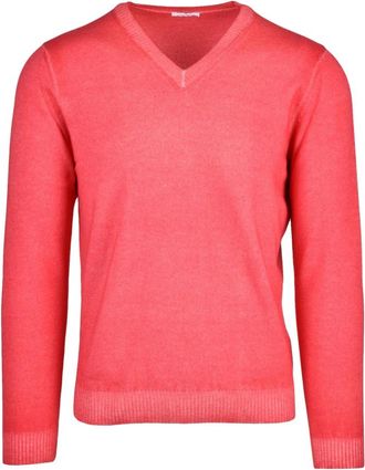 Malo Crew Neck Pullover - Heren - V-hals truien - Roze - 2XL - Wol - Truien & Vesten