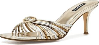 Nine West Dumel Womens Sandals Gold/Silver/Bronze : 8.5 M, Leather/Synthetic