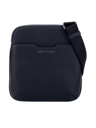 A|X Armani Exchange Mens Branded Square Crossbody Bag, Black, One Size