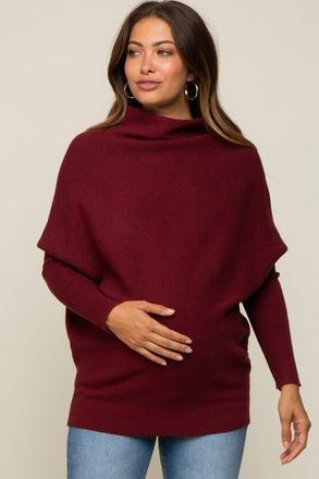 Pinkblush Funnel Neck Dolman Sleeve Sweater in Burgundy at Nordstrom, Size Medium