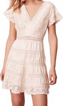 LoveShackFancy Alik Lace Mini Dress In White
