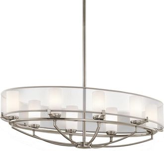 Netlighting Saldana 8 Light Multi Arm Chandelier Classic Pewter Finish G9