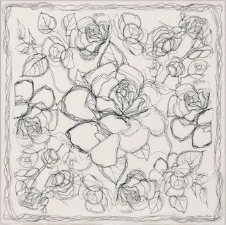 Fabiana Filippi Floral Print Square Foulard in Pure Silk