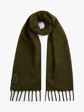 Tommy Hilfiger TH Crest Houndstooth Wool Blend Fluffy Scarf