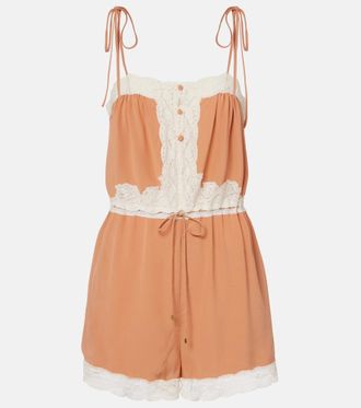 Chlo&eacute; Chlo&eacute; Jumpsuit corta in seta con pizzo