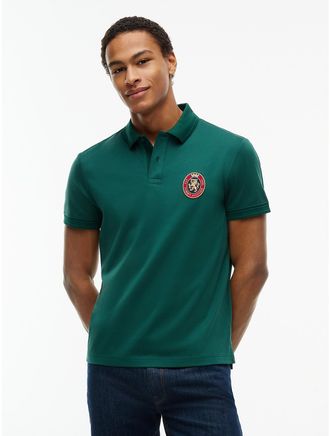Tommy Hilfiger Mens Regular Fit Crest Patch Interlock Polo - Ornamental Green - XXL